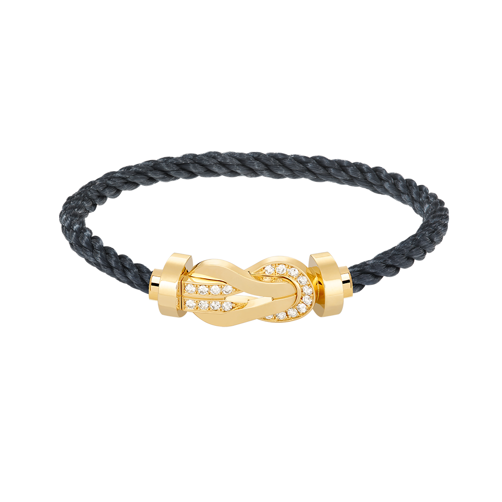 [GALE]CHANCE LARGE 8 FIGURE BUCKLE HALF DIAMOND BRACELET GOLD