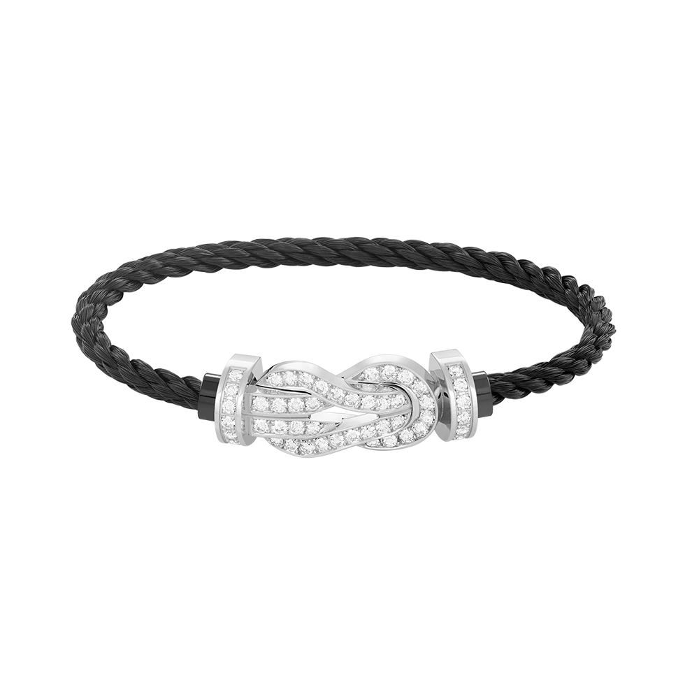[GALE]CHANCE LARGE 8 FIGURE BUCKLE FULL DIAMOND BRACELET SILVER