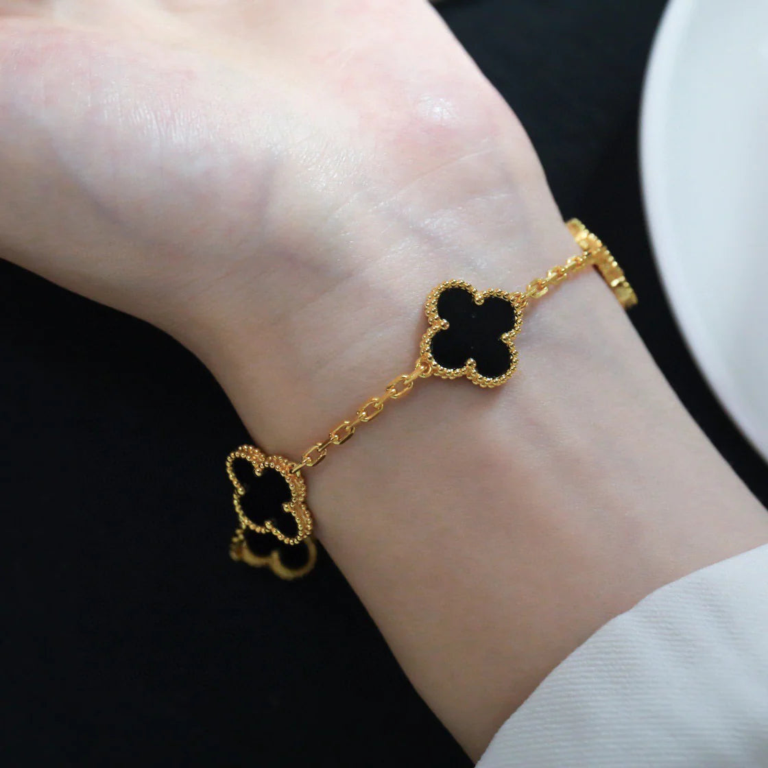 [GALE] CLOVER 5 MOTIF ONYXS BRACELET COLLECTION
