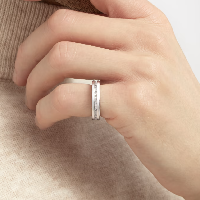 [GALE]ZERO 1 ONE-BAND PAVED DIAMONDS ON THE SPIRAL RING