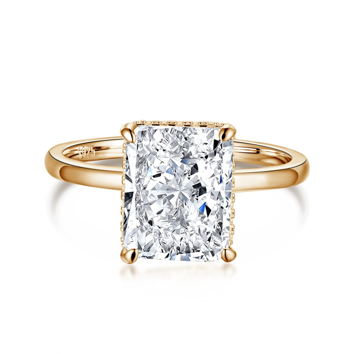 [GALE]4.0 Carat Ornate Enchanting Radiand Cut Banquet Ring