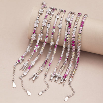 [GALE]Ornate Colorful Butterfly Shape Round Cut Daily Bracelet
