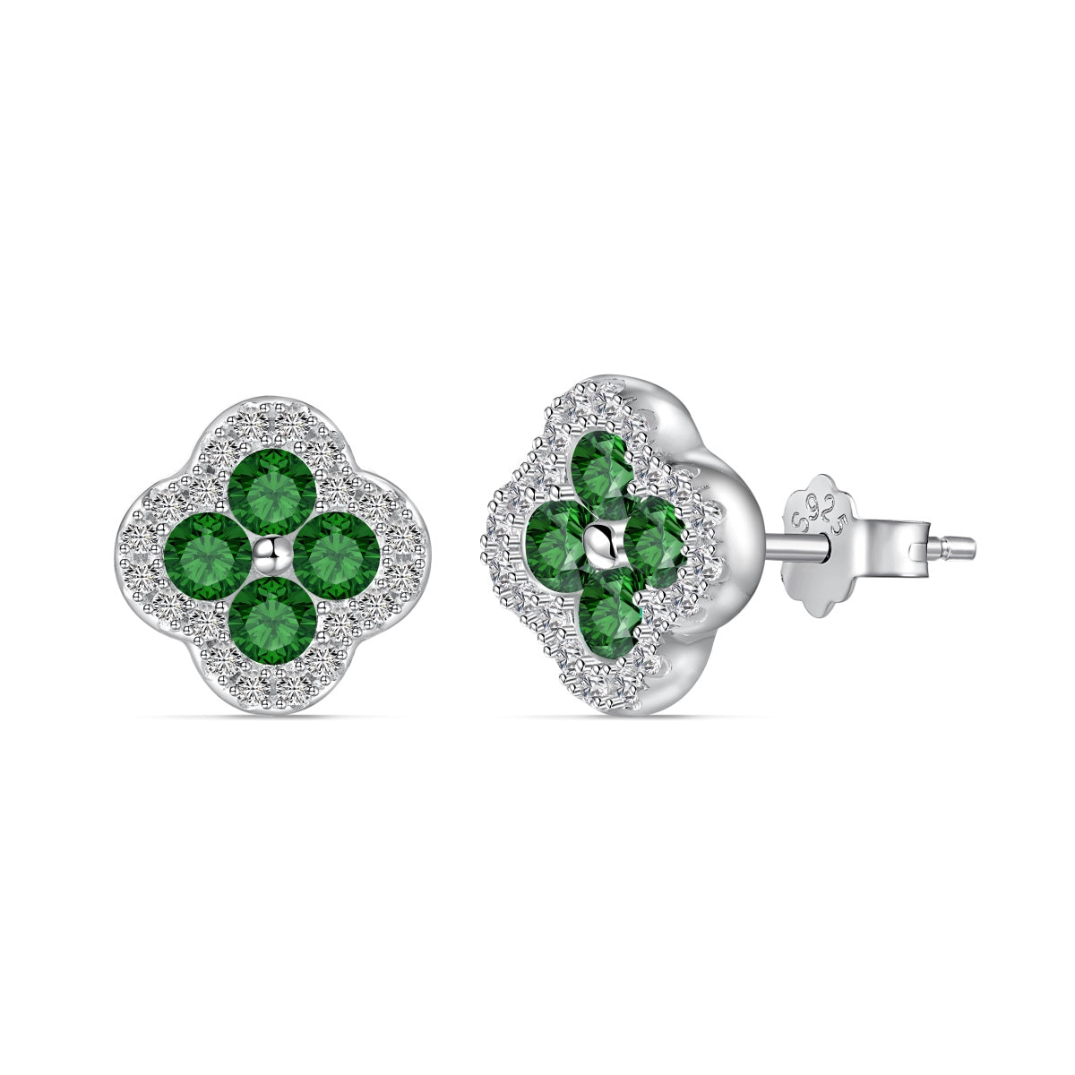 [GALE]Four-Leaf Clover Flower Shaped Earrings