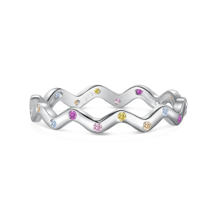 [GALE]Ornate Vibrant Round Cut Daily Ring