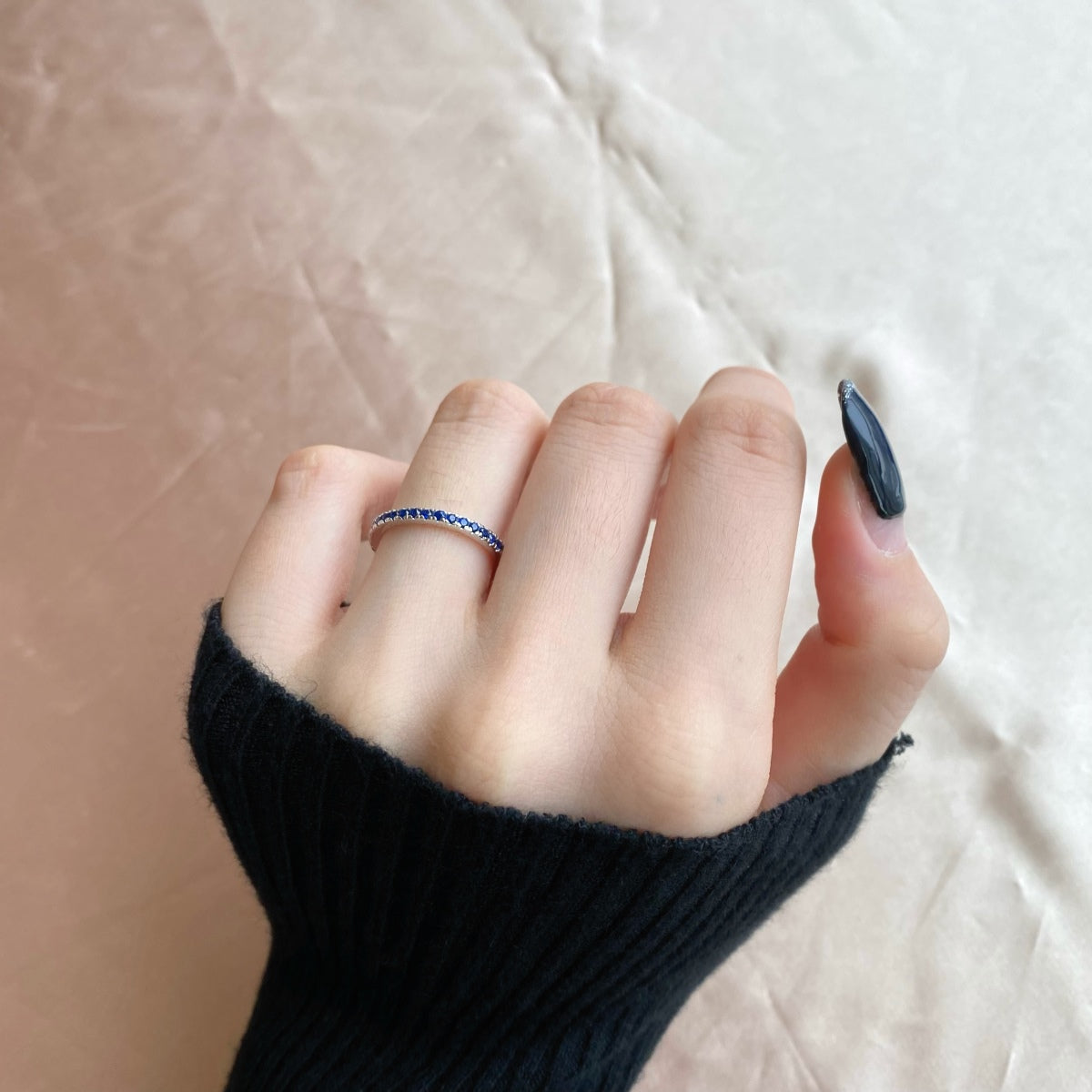 [GALE]Delicate Sparkling Round Cut Daily Ring