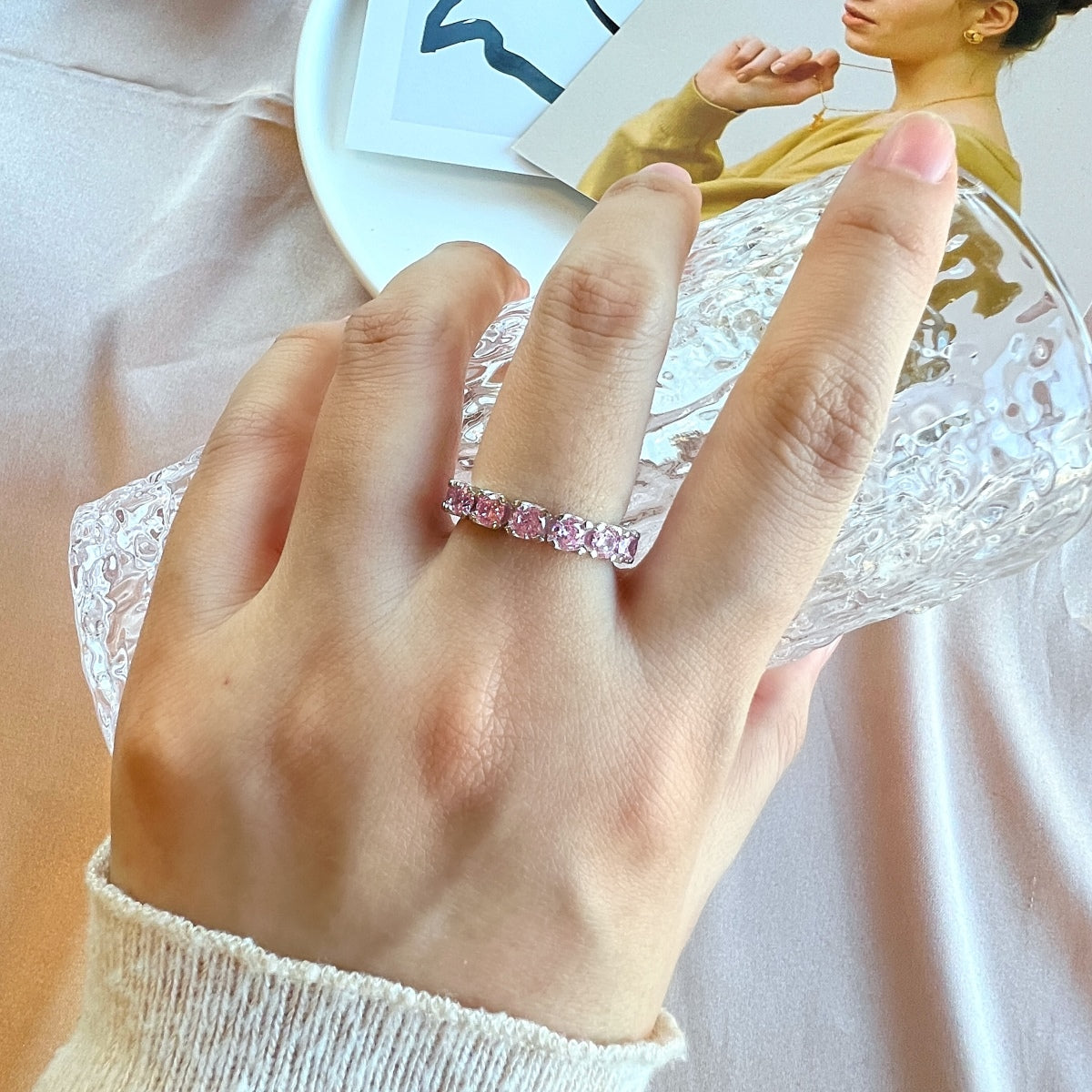[GALE]Eternity Round Cut Tennis Ring