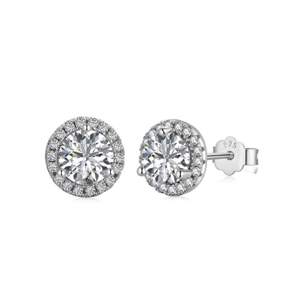 [GALE]Classic Princess Round Shape Earrings
