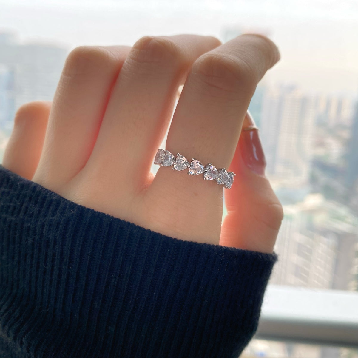 [GALE]0.25 Carat Radiant Romance Heart Cut Lover Ring