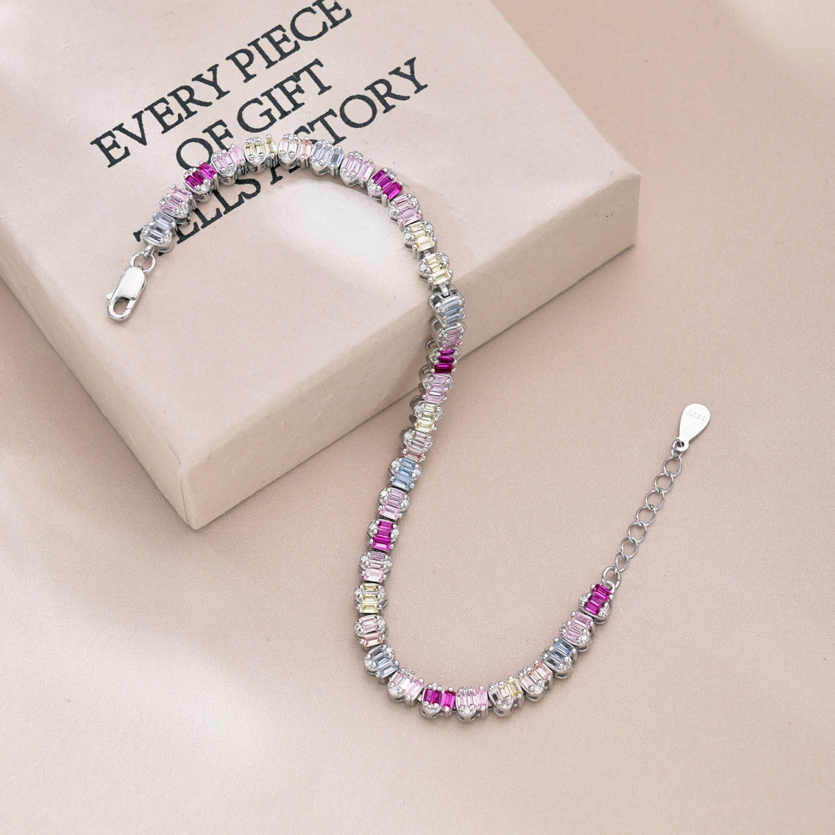 [GALE]Delicate Colorful Emerald Cut Party Bracelet