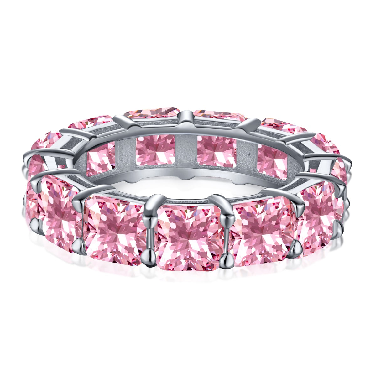 [GALE]Elegant Princess Cut Tennis Ring