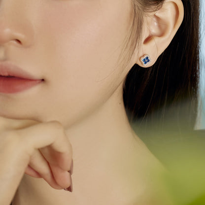 [GALE]Four-Leaf Clover Flower Shaped Earrings
