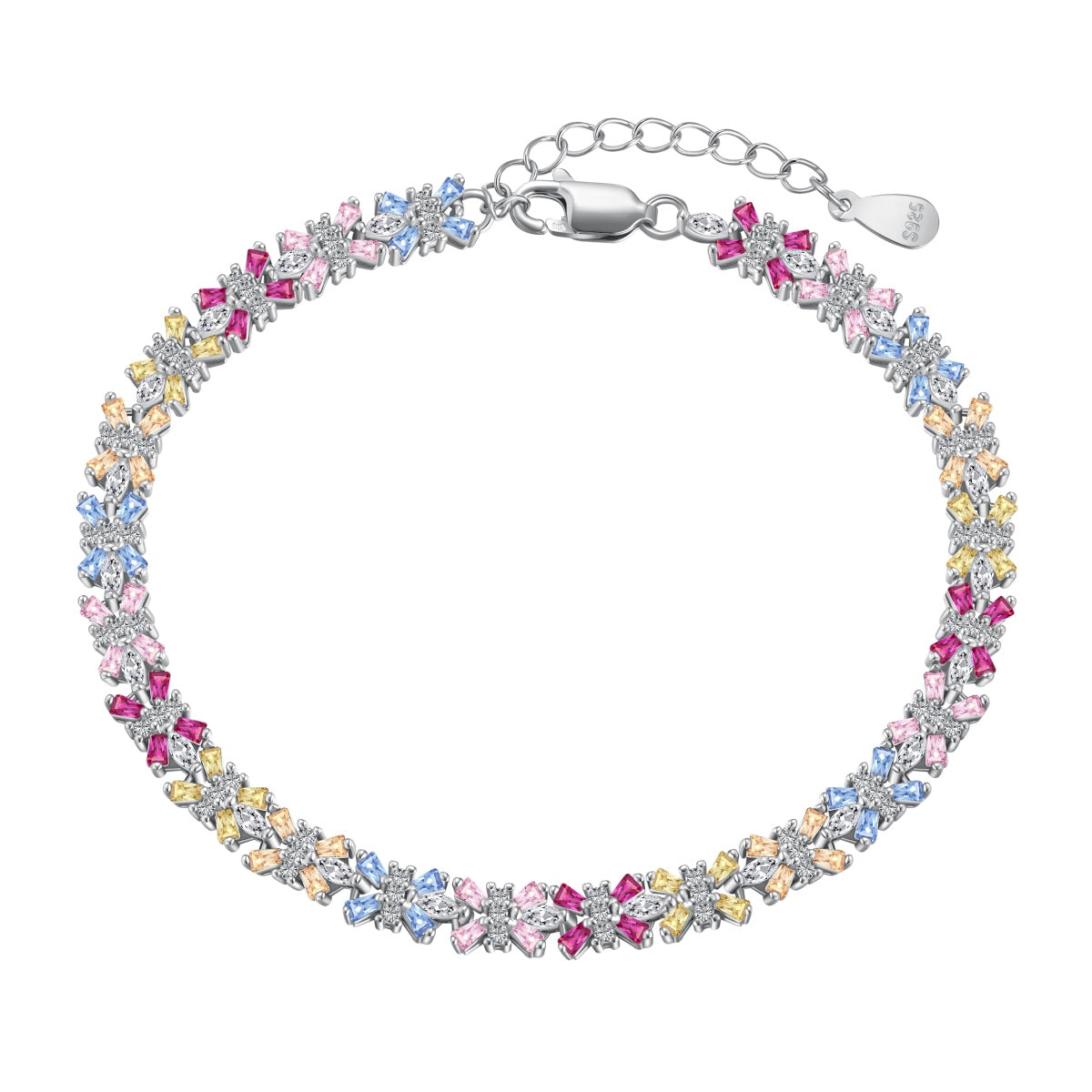 [GALE]Radiant Colorful Emerald Cut Party Bracelet