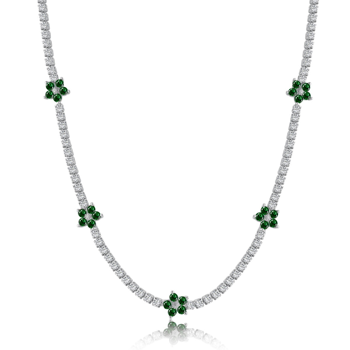 [GALE]Luxurious Colorful Flower Tennis Necklace