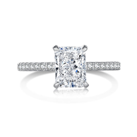 [GALE]2.0 Carat Dazzling Sparkling Radiant Cut Party Ring