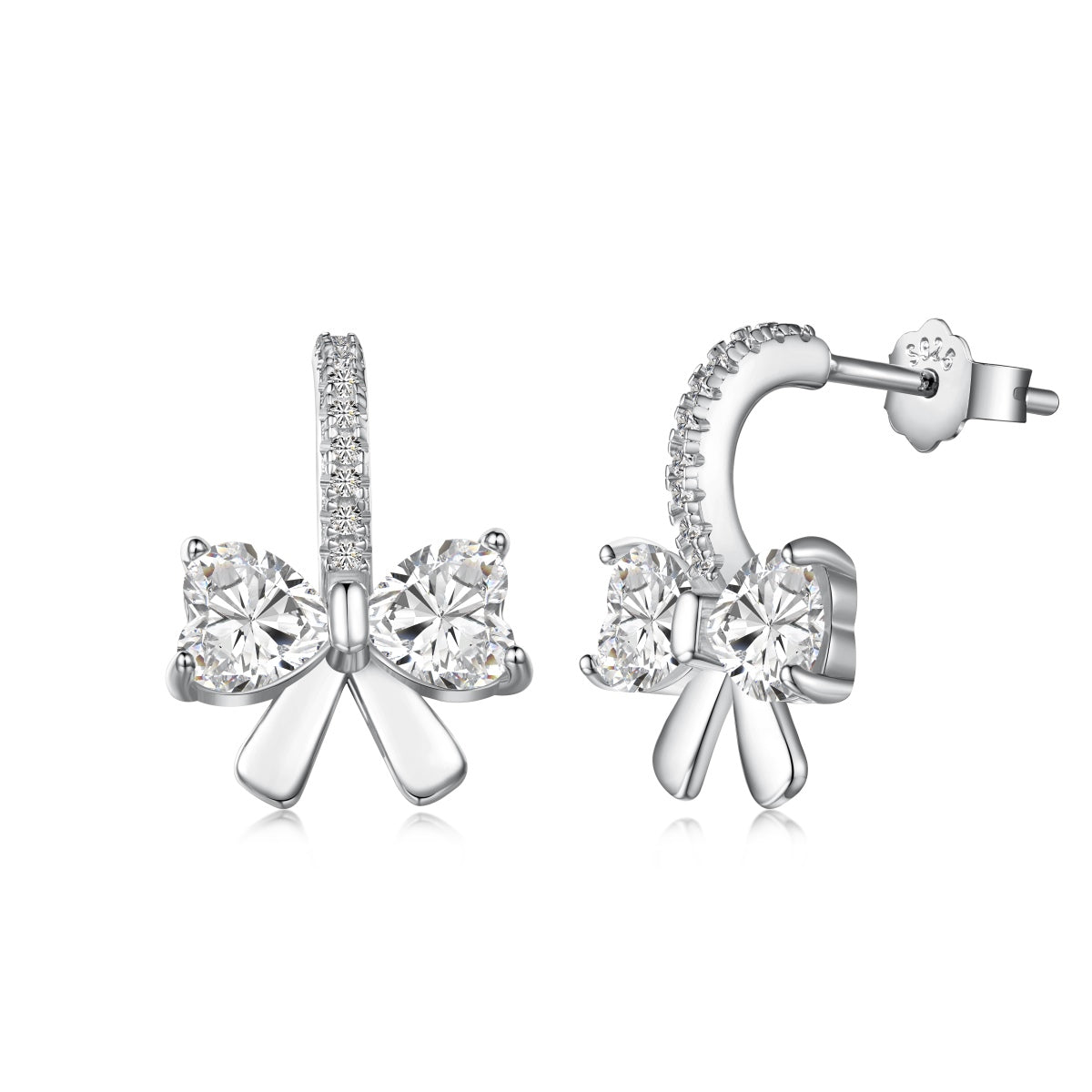 [GALE]Exquisite Earrings With Heart-Shaped Bow Design