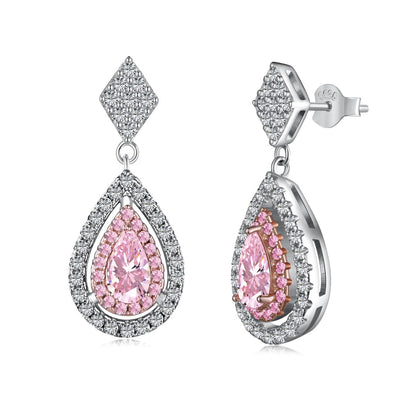[GALE]Ornate Delicate Water Drop Shape Banquet Earrings
