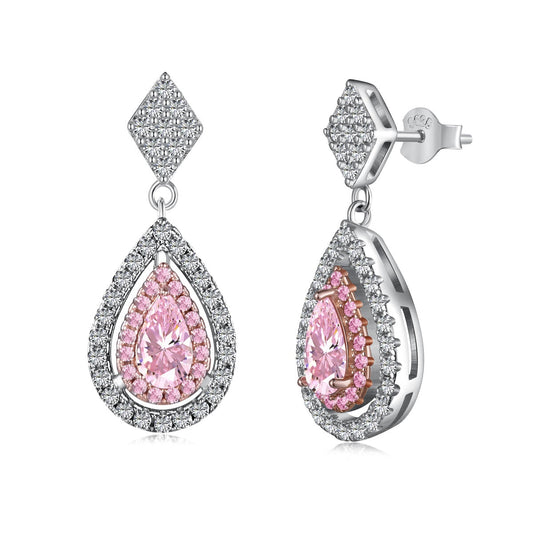 [GALE]Ornate Delicate Water Drop Shape Banquet Earrings