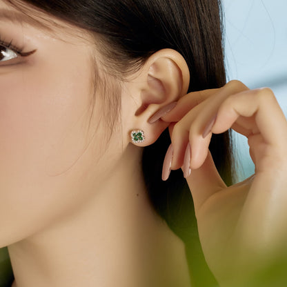 [GALE]Four-Leaf Clover Flower Shaped Earrings