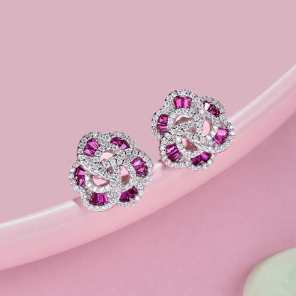 [GALE]Exquisite Flower Shape Daily Earrings