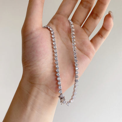 [GALE]Ornate Heart Cut Tennis Necklace