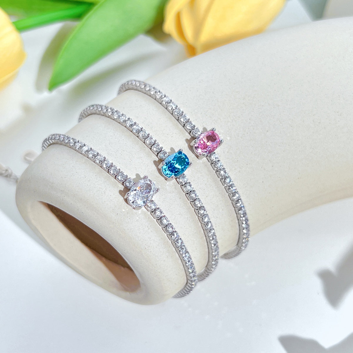 [GALE]0.75 Carat Exquisite Oval Cut Daily Bracelet