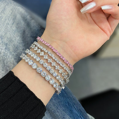 [GALE]0.5 Carat Ornate Princess Cut Daily Bracelet