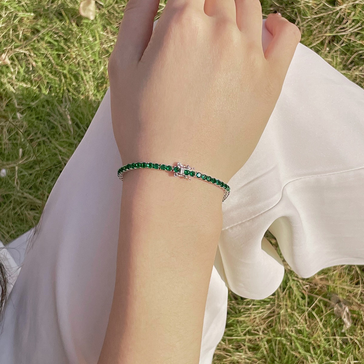 [GALE]Radiant Colorful Round Cut Party Bracelet