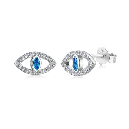 [GALE]Blue Devil Eyes Hollow Stud Earrings