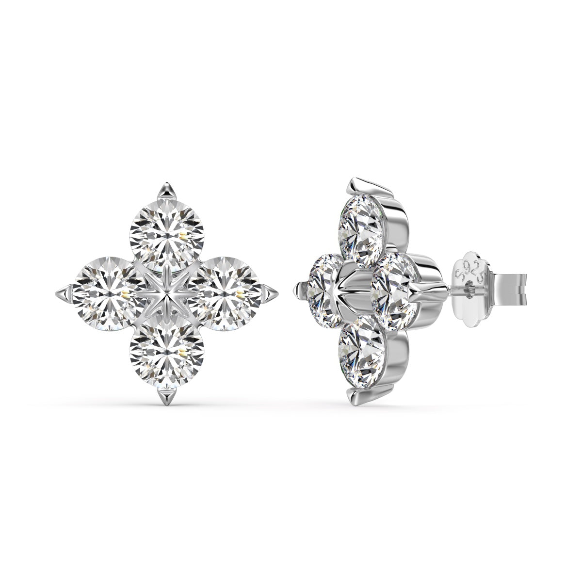 [GALE]Four-Leaf Clover Eight-Pointed Star Earrings
