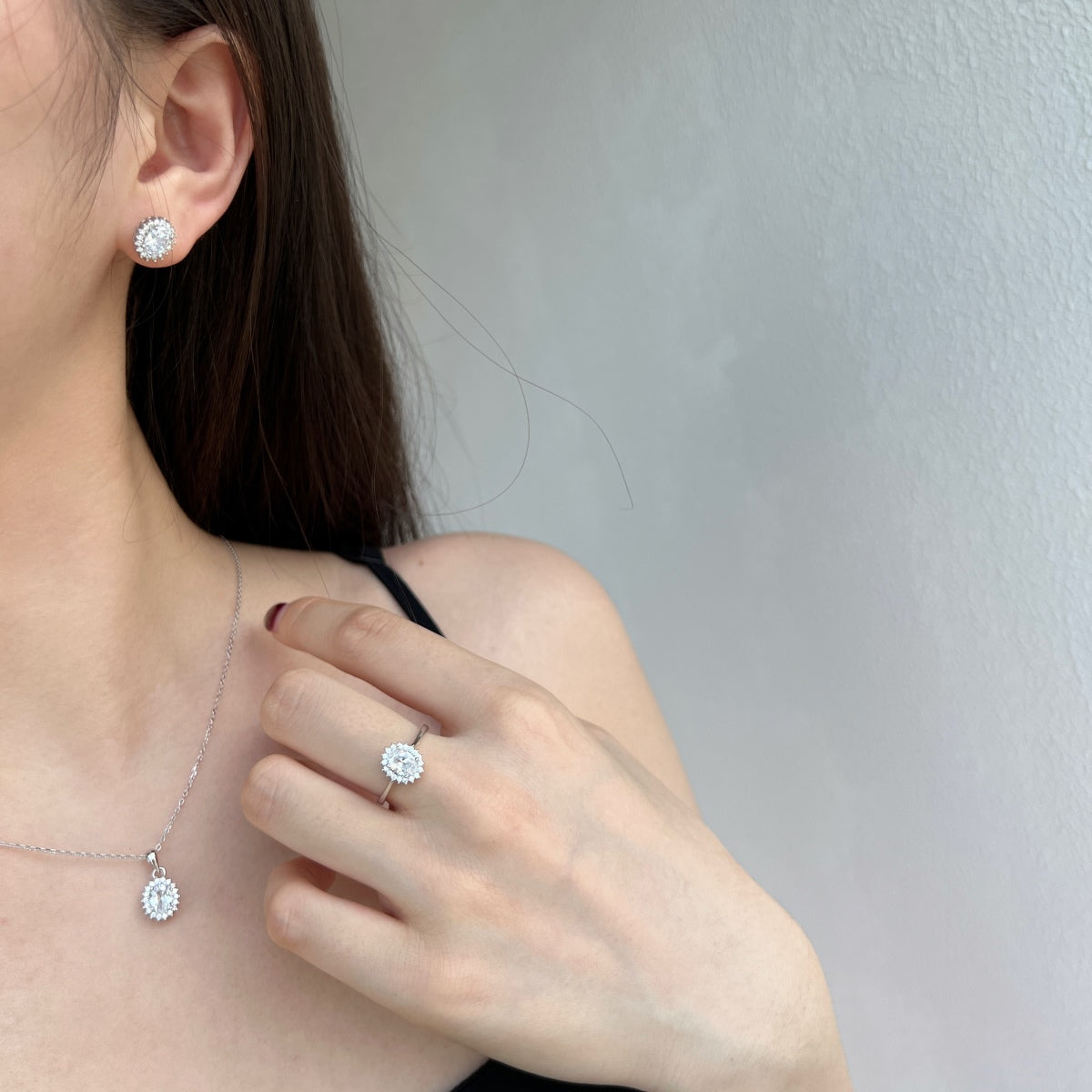 [GALE]Delicate Radiant Oval Cut Daily Earrings