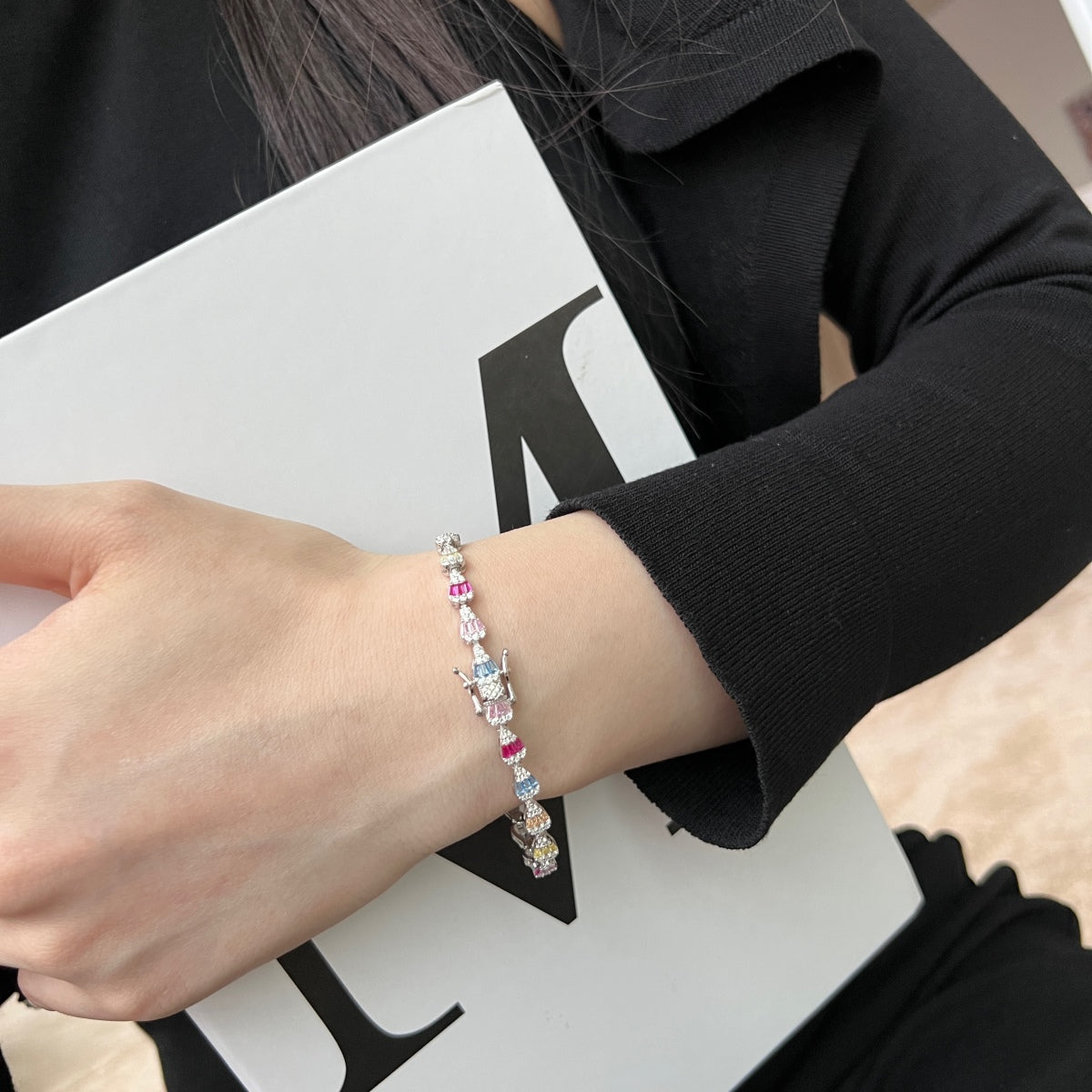[GALE]Radiant Water Drop Shape Daily Bracelet