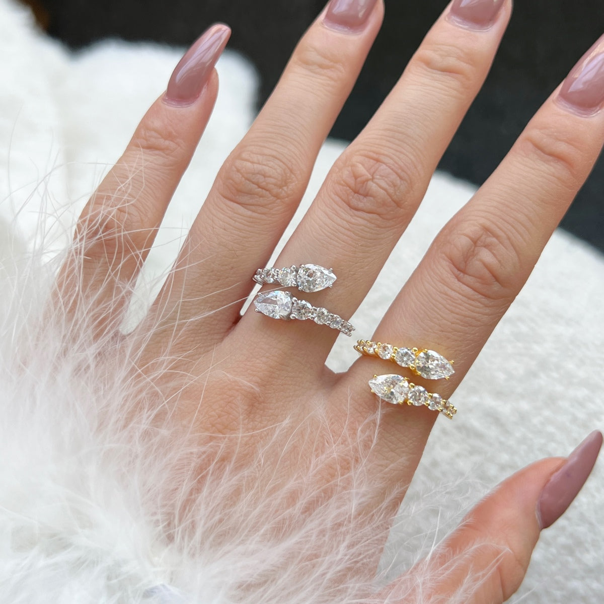 [GALE]Delicate Lively Snake Shape Daily Ring