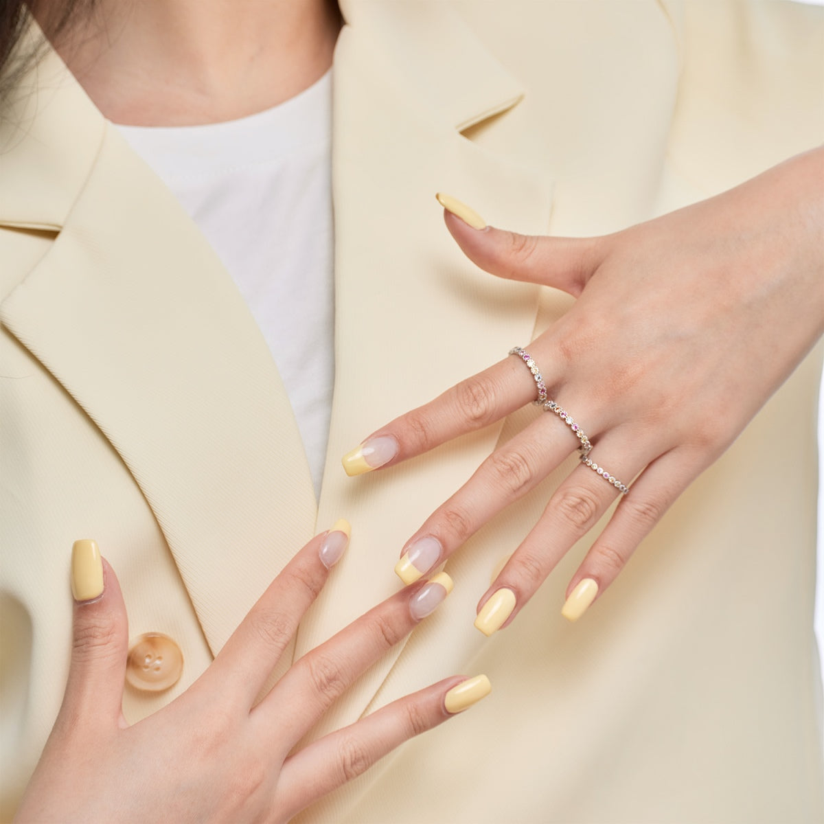 [GALE]Radiant Sparkling Round Cut Daily Ring