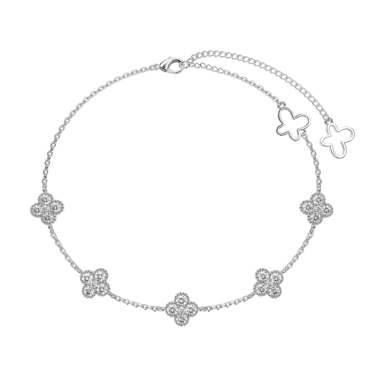 [GALE]Four-Leaf Clover Hollow Butterfly Bracelet
