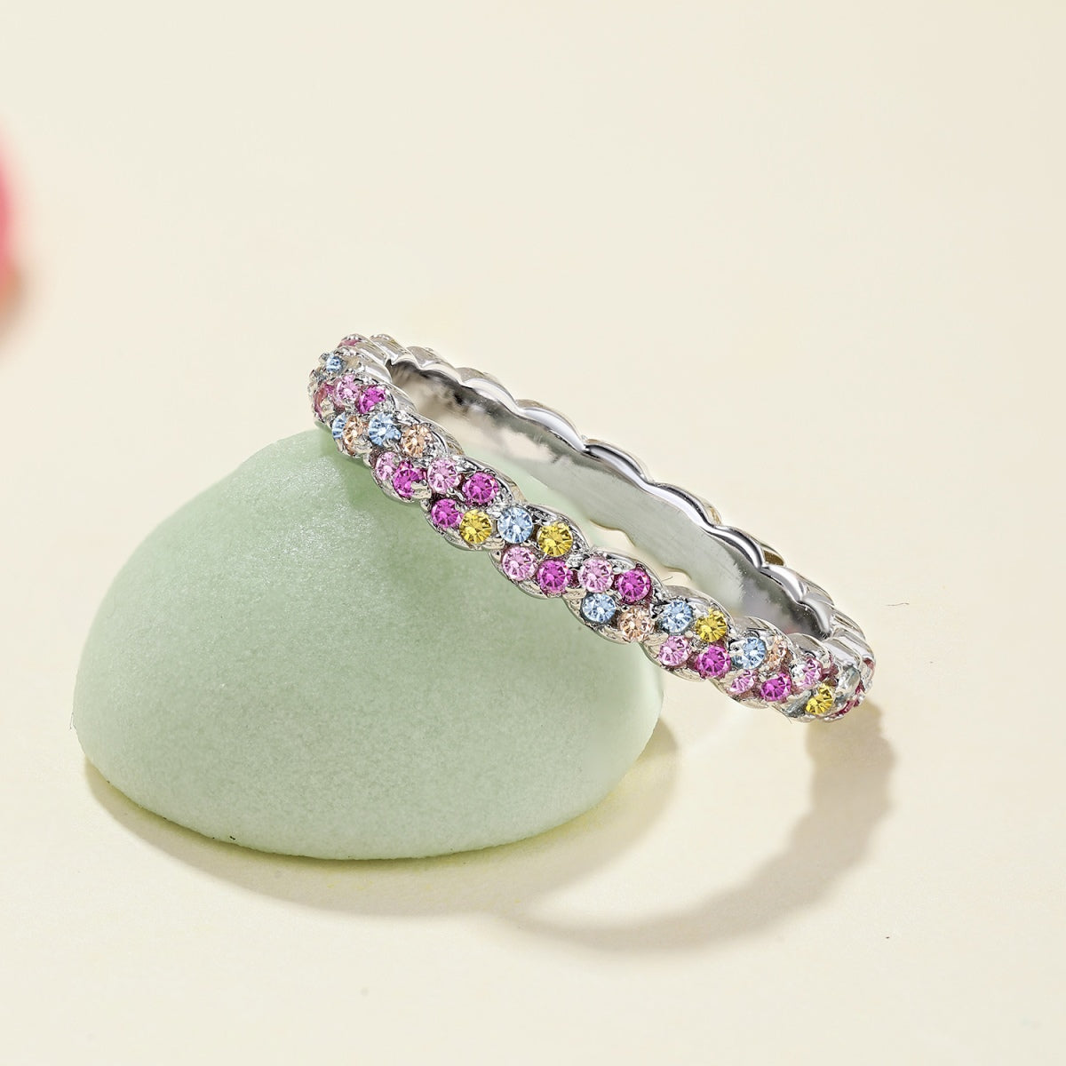 [GALE]Dainty Ebullient Round Cut Daily Ring