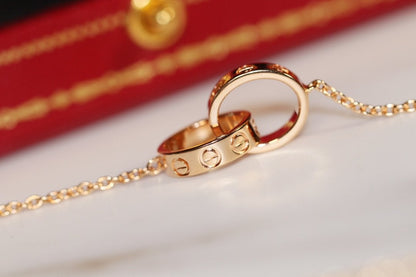 [GALE]LOVE NECKLACE PINK GOLD AND SILVER