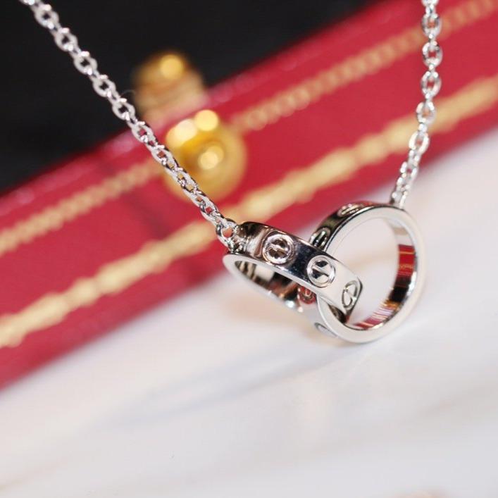 [GALE]LOVE NECKLACE PINK GOLD AND SILVER