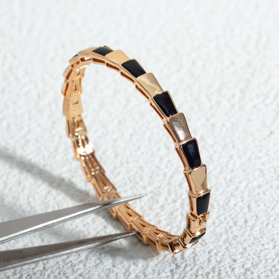 [GALE]SERPENTI BRACELET PINK GOLD ONYX
