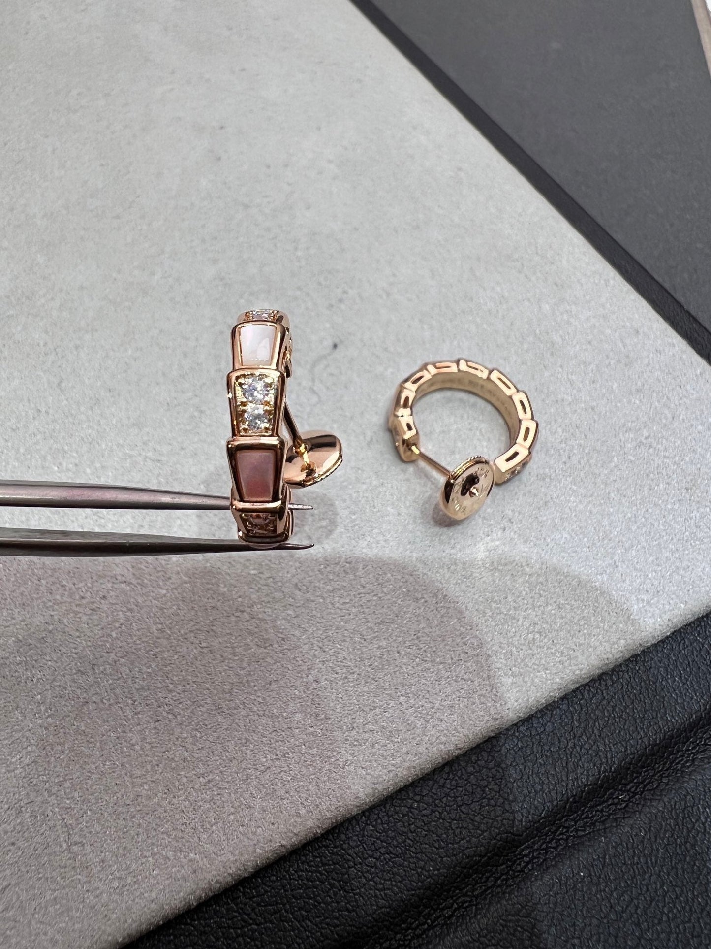 [GALE]SERPENTI MOP PINK GOLD EARRINGS