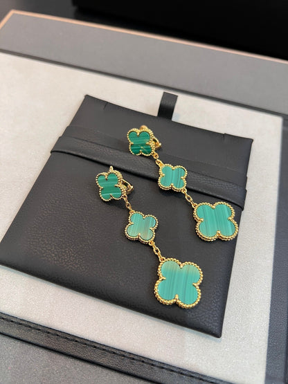 [GALE]CLOVER MALACHITE 3 MOTIFS GOLD