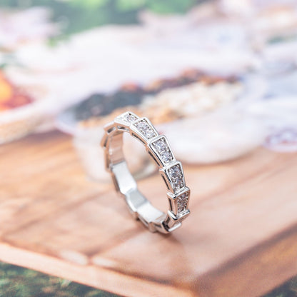 [GALE]SERPENTI RING SILVER DIAMOND PAVED 3MM