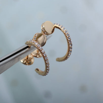 [GALE]JUSTE EARRINGS 12.75MM PINK GOLD DIAMOND