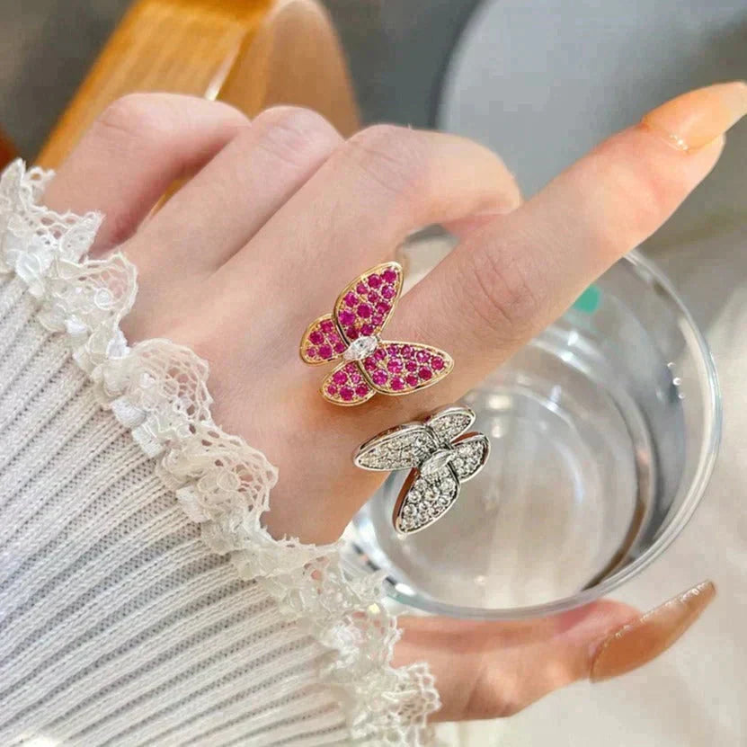 [GALE]TWIN BUTTERFLY DIAMOND RING