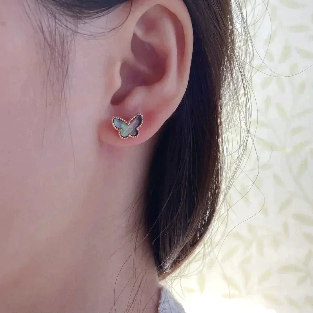 [GALE]BUTTERFLY DARK MOP  EARRINGS