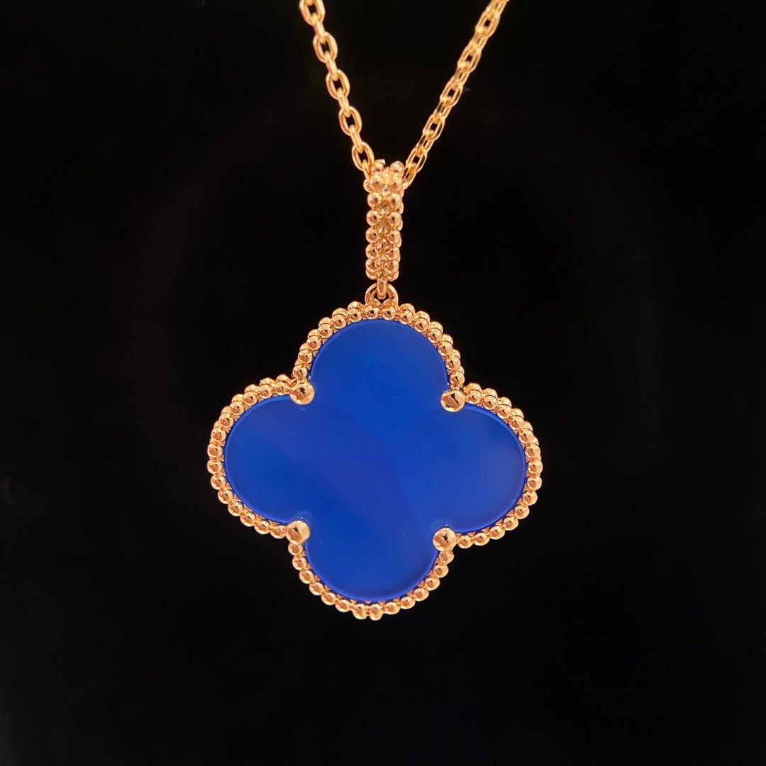 [GALE]CLOVER 25MM NECKLACE TURQUOISE ROSE GOLD