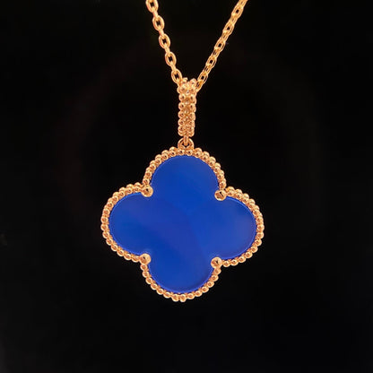 [GALE]CLOVER 25MM NECKLACE TURQUOISE ROSE GOLD