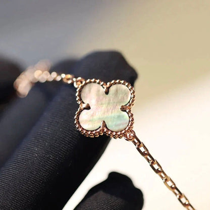 [GALE]CLOVER 20 MOTIFS DARK MOP DIAMOND  NECKLACE