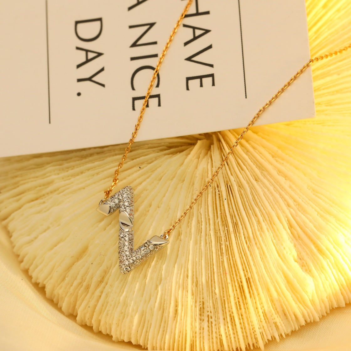 [GALE]VOLT SILVER DIAMOND PEDANT NECKLACE