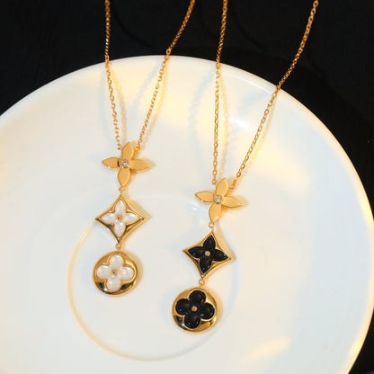 [GALE]STAR AND SUN ONYX PINK GOLD NECKLACE
