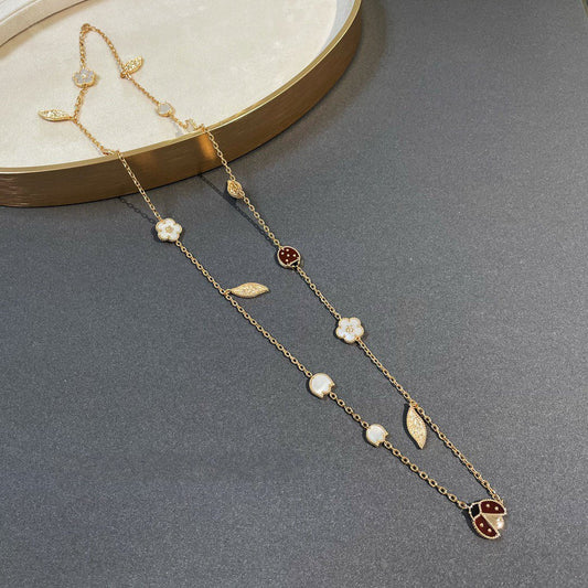 [GALE]LUCKY SPRING 15 MOTIFS GOLD NECKLACE